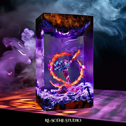 Demon Slayer peripheral model night light resin ornaments Tanjiro resin lamp model handicrafts home decoration