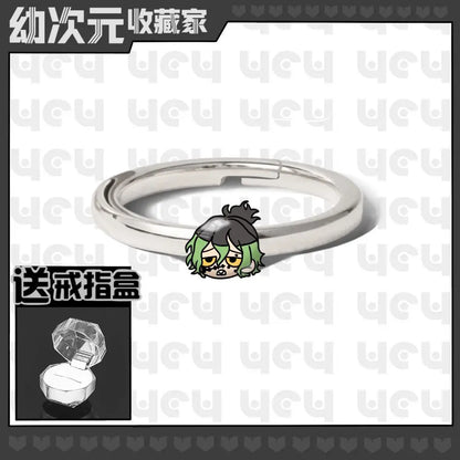 Demon Slayer Douma Tokitou Muichirou Tomioka Giyuu 2D Ring Fashion Personalized Cosplay Accessories Anime Original Niche Gift