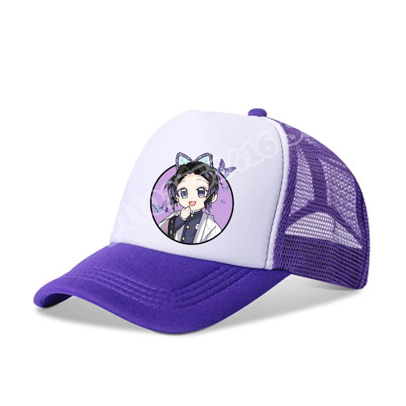 Demon Slayer Infinity Castle Baseball hat Kids Adults Anime Peaked Caps Cartoon Summer Breathable Mesh Hats Fashion Headwear