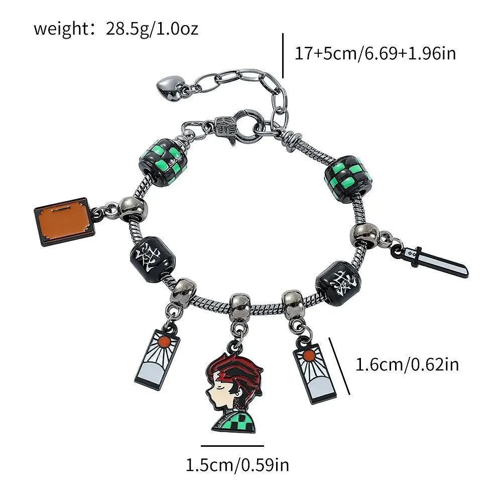Fashion Hot Sale Japanese Anime Demon Slayer Kimetsu no Yaiba Tanjiro Nezuko Pendant Charm Bracelet Pandora Style Bracelet