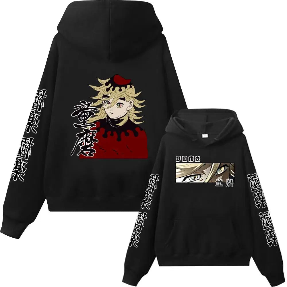 Hot Anime Demon Slayer Hoodie Douma Print Sweatshirt Men Women Casual Loose Clothing Harajuku Unisex Autumn