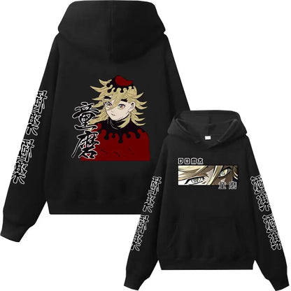 Hot Anime Demon Slayer Hoodie Douma Print Sweatshirt Men Women Casual Loose Clothing Harajuku Unisex Autumn