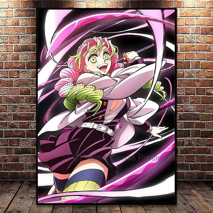 Japanese Anime Demon Slayer Wall Art Poster Nezuko and Tanjiro Home Decor Prints Living Room Bedroom Canvas Painting Mural Gifts