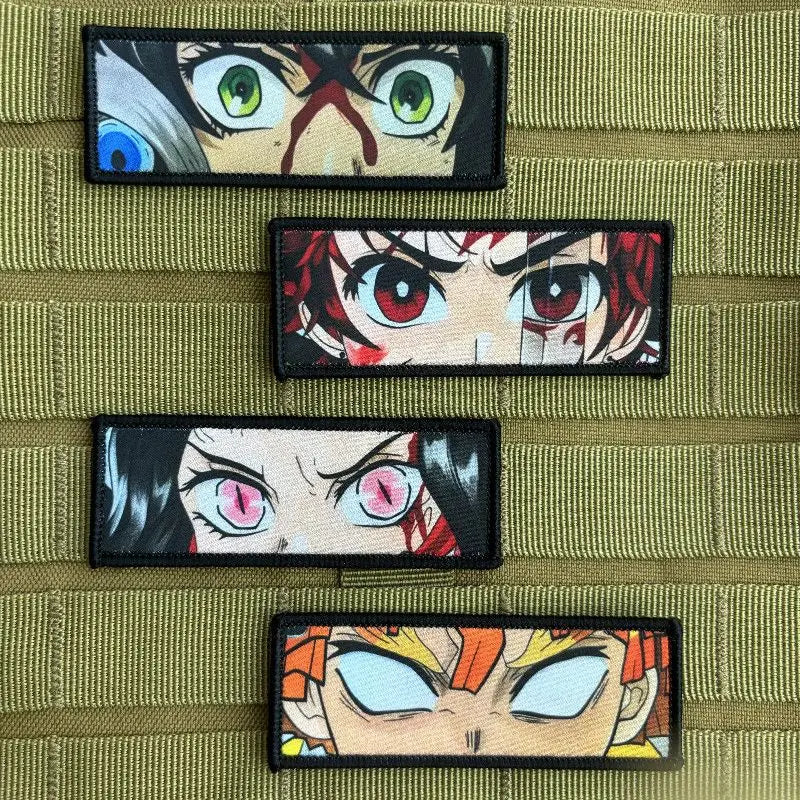 Demon Slayer Velcro Patch Cute Fashion Kawaii Cartoon Creative Personalized Simple Backpack Patch Arm Badge Gift for Friends
