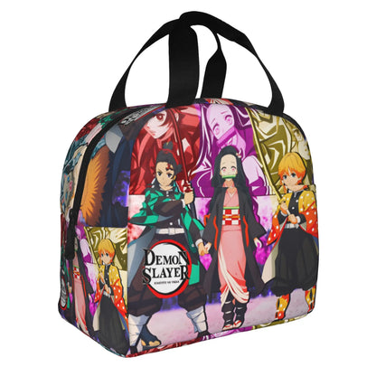 Cherry Nezuko Demon Slayer  Insulated Lunch Bags for Camping Travel Blossoms Sakura Portable Cooler Thermal Bento Box Women Men