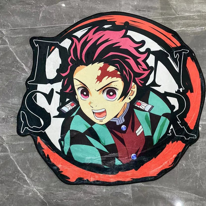 Anime Demon Slayer Tanjirou Area Rugs Bedroom Home House Deco Door Floor Anti-slip Mats Kids Birthday Gift Hanging Rugs