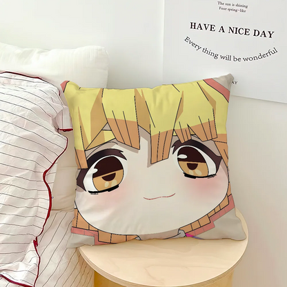 anime manga art chibi D-DemonS S-SlayerS cushion cover soft Pillow Case for Sofa Living Room Home office Decor Protective Covers