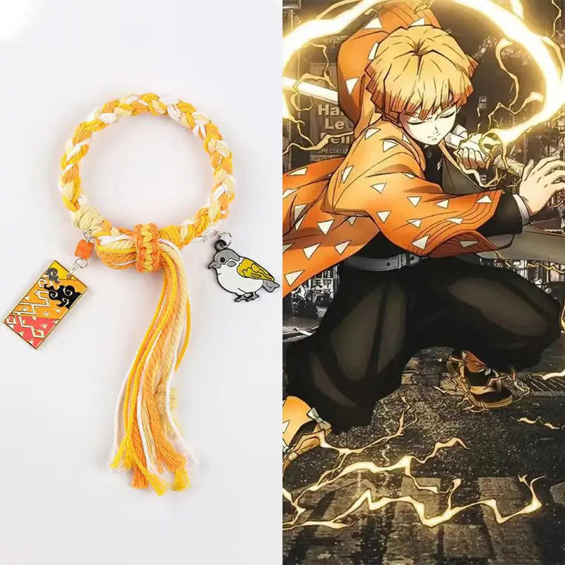 Demon Slayer Bracelet Tanjiro Shinobu Tokito Anime Rope Wristband Cosplay Manga Jewelry Gift for Fans Adults