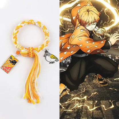 Demon Slayer Bracelet Tanjiro Shinobu Tokito Anime Rope Wristband Cosplay Manga Jewelry Gift for Fans Adults