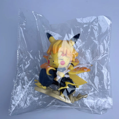 11cm Hot Anime Demon Slayer Yellow Lightning Agatsuma Zenitsu Figurine PVC Statue Model Doll Collection Ornament Toys Boys Gifts