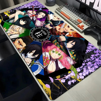 Computer Table Mat Keyboard Desk Pads Anime Mouse Pad K_Kimetsu No Yaibas Mausepad 900x400 Rubber Mouse Mats Demon Slayers Xxl