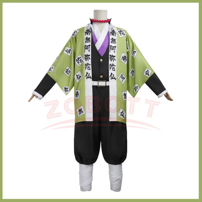 Anime Himejima Gyomei Cosplay Costume Monk Printing Outer Drape Team Uniform Bracelets Man Halloween Carnival Party Cosplay Suit