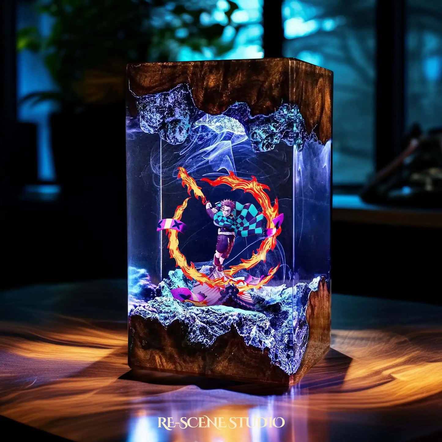 Demon Slayer peripheral model night light resin ornaments Tanjiro resin lamp model handicrafts home decoration