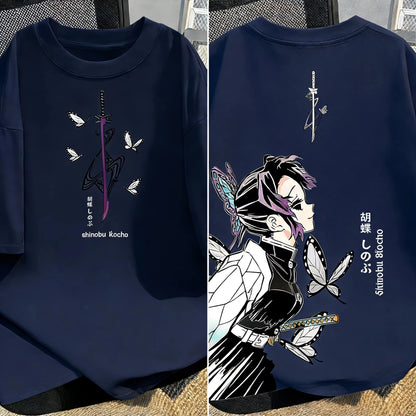 2026 Trendy Demon Slayer Anime Printed Men and Women T-shirt Summer Casual Parent Child Top Street Fashion Cotton Harajuku Y2K