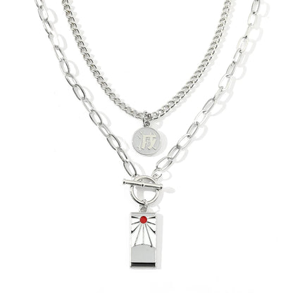Anime Demon Slayer Tanjiro Necklace Classic Cartoon Character Fashion Jewelry Cosplay Accessories Daily Wear Collectible Gift