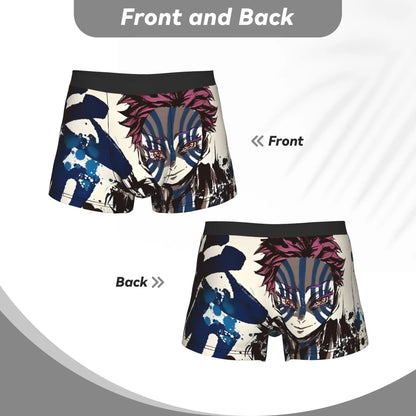 The Battle Crazed Demon   Akaza Bandai Demon Slayer Underpants Breathbale Panties Men's Underwear Print Shorts Boxer Briefs