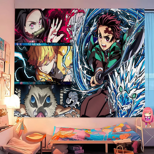 Tapisserie Tanjiro et le trio