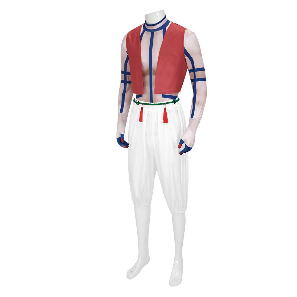 Anime Infinity Castle Akaza Cosplay Costume Men Top Pants Vest Full Set Kimono Uniform Halloween Clothes