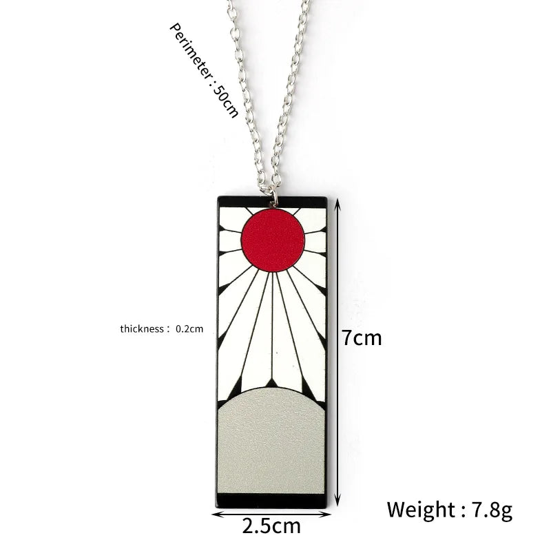 Japanese Anime Demon Slayer Necklace Kamado Tanjiro Pendant Acrylic Accessories Wholesale Cosplay Jewelry Gift for Fans