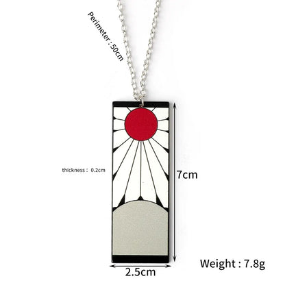 Japanese Anime Demon Slayer Necklace Kamado Tanjiro Pendant Acrylic Accessories Wholesale Cosplay Jewelry Gift for Fans