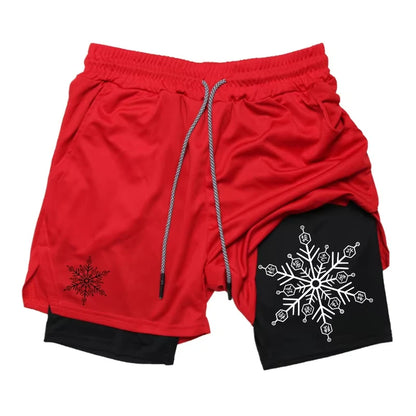 Akaza Men's 2-in-1 Shorts cotton blend fitness Gym pants Demon Slayer Japanese Anime Double Layer Quick-Drying Sports sweatpants