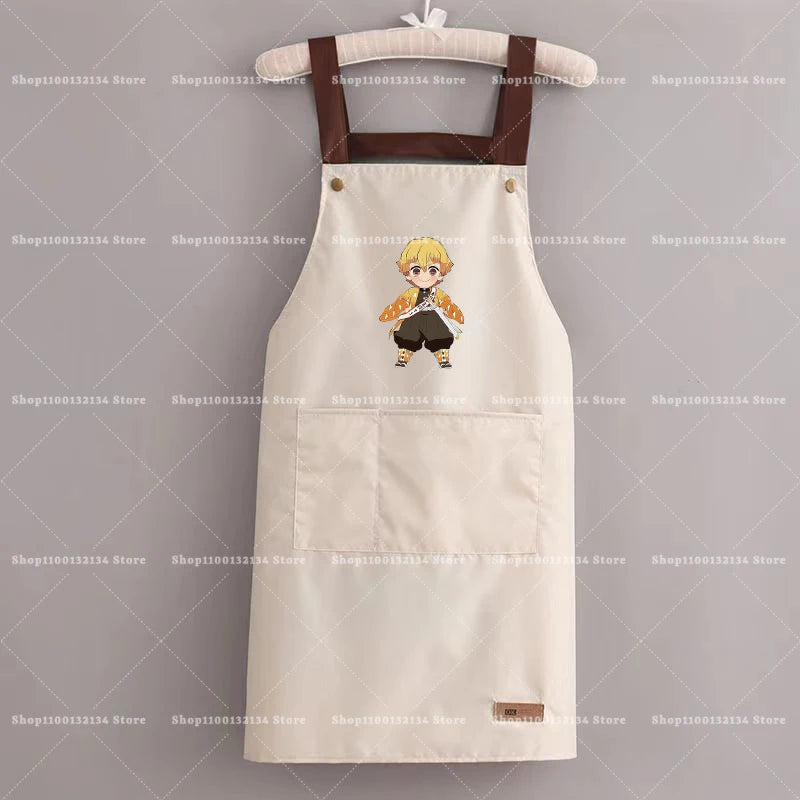 Demon Slayer Woman Apron Man Home Baking Restaurant Barbecue Beverage Apron Waterproof Oil Resistant Sleeveless Pinafor Hot Sell