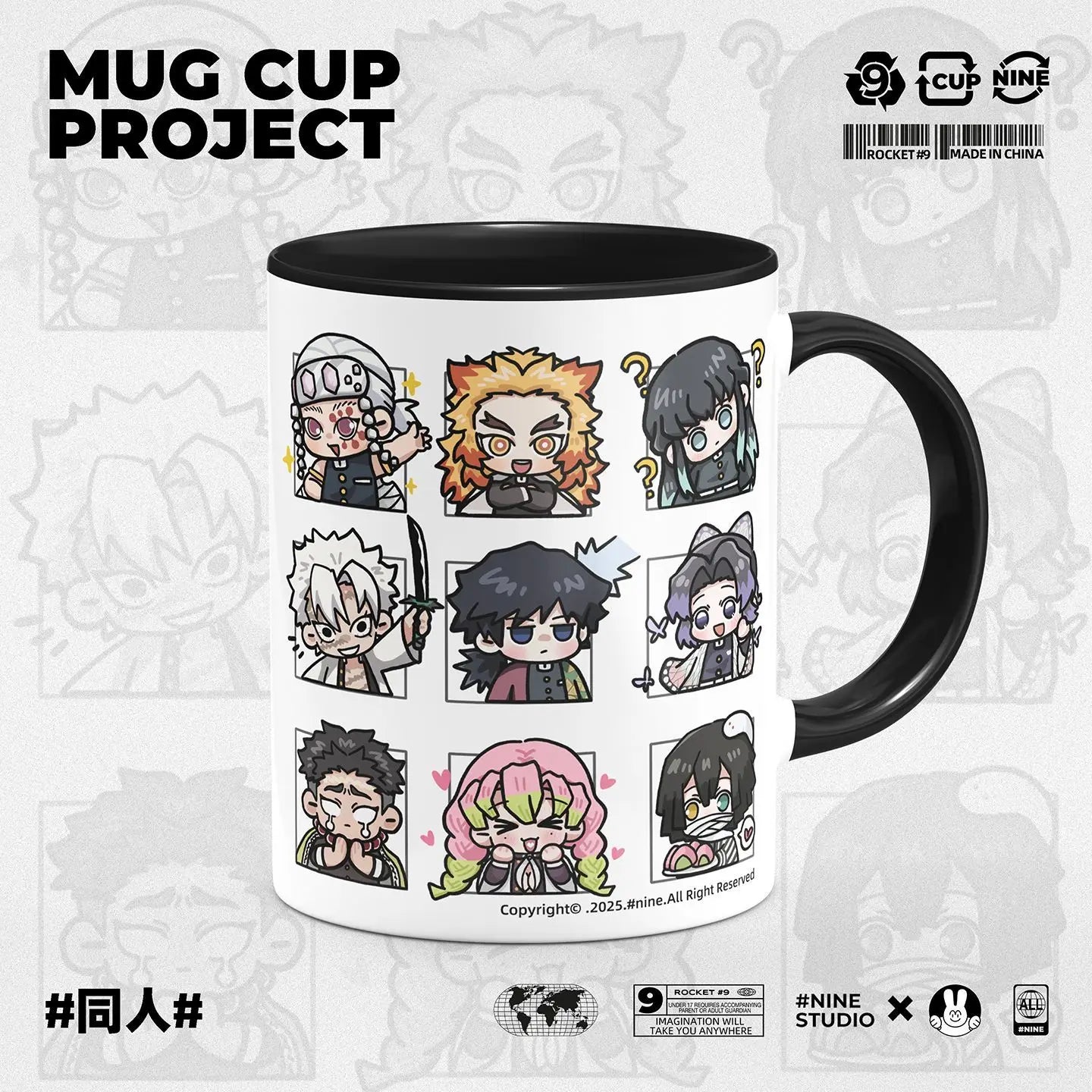Demon Slayer Kamado Tanjirou Shinazugawa Sanemi creative cartoon ceramic mug home office afternoon tea coffee cup birthday Gifts