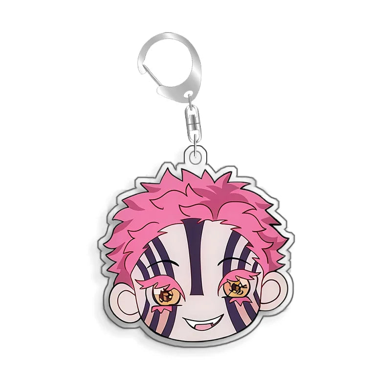 For Demon Slayer Daki Akaza Gyutaro Kokushibo Douma Obanai Iguro Acrylic Selfmade Cartoon Anime Keychain Pendant Toy Gift 5cm