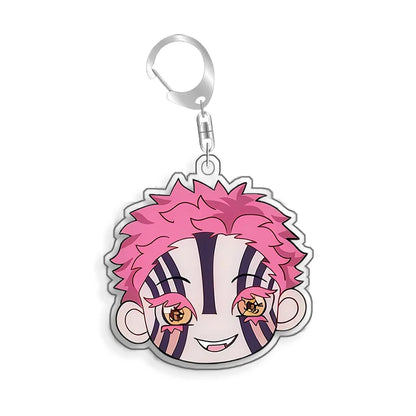 For Demon Slayer Daki Akaza Gyutaro Kokushibo Douma Obanai Iguro Acrylic Selfmade Cartoon Anime Keychain Pendant Toy Gift 5cm