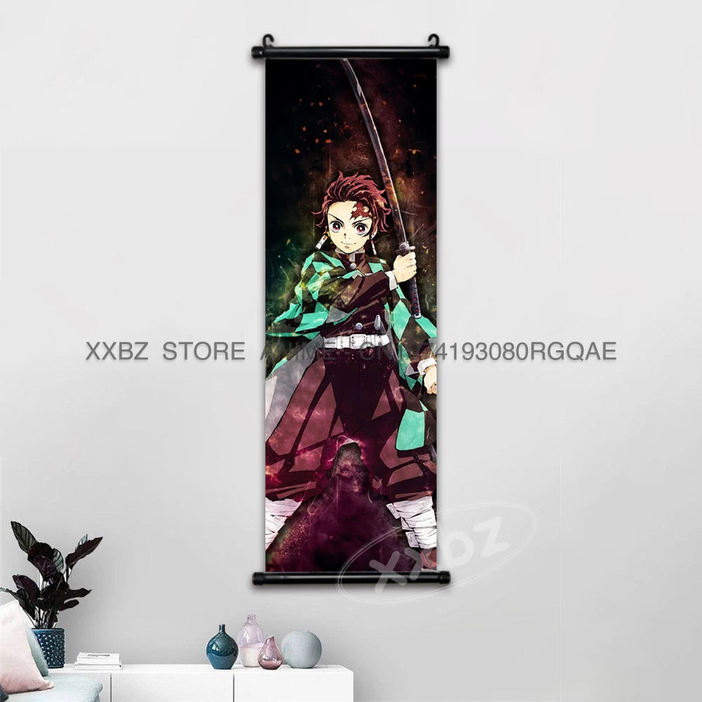 Demon Slayer Scrolls Picture Himejima Gyoumei Wall Art  Tomioka Giyuu Home Decor Rengoku Kyoujurou Hanging Painting Anime Poster