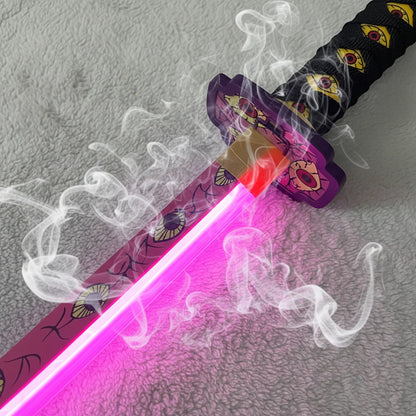 40inch Demon Slayer Kokushibo Katana LED Mist Original Lightsabre Real Katana Wood Vapor Cosplay Prop Schwert Vapour Toy Gift