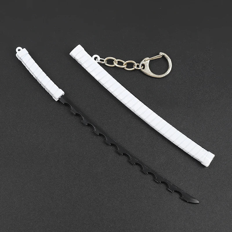 17cm Demon Slayer Keychain Nichirin Blade Model Anime Backpack Pendant Key Ring Tanjirou Zenitsu Creative Collectible Toy Gift