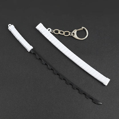 17cm Demon Slayer Keychain Nichirin Blade Model Anime Backpack Pendant Key Ring Tanjirou Zenitsu Creative Collectible Toy Gift