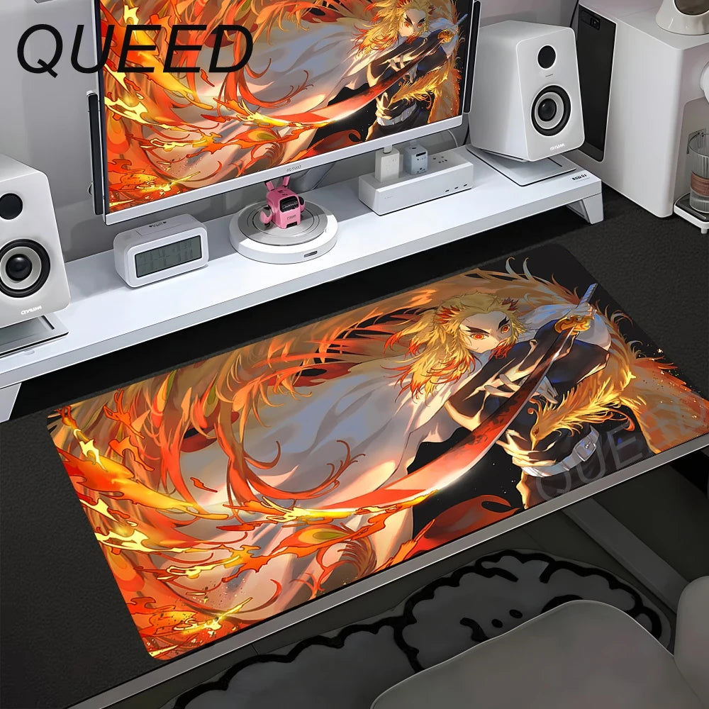 HD Printing Computer Gaming Locking Edge Non-slip Mouse Pad New Cool Anime Demon Slayer Mousepad Keyboard PC Lockrand Desk Mats