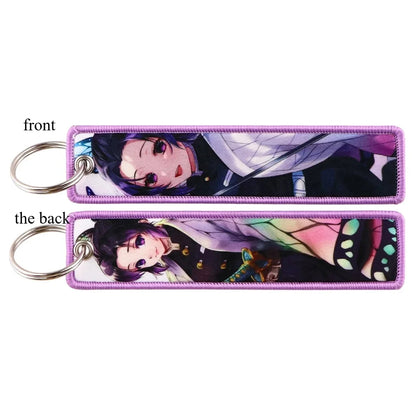 Anime Demon Slayer Blade Weaving Mark Keychain Trendy Fashion Hanging Rope Devil Access Control Pendant Office ID Pendant Gift