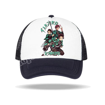 Kids Adults Baseball Caps Demon Slayer Infinity Castle Anime Character Print Sun Hat Cartoon Summer Adjustable Pointy Hats Gifts