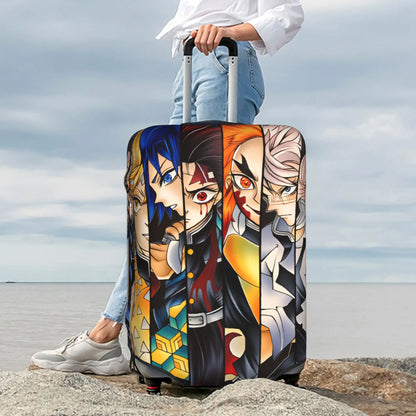 Manga Demon Slayer Luggage Cover Elastic Kimetsu No Yaiba Travel Suitcase Protective Covers Suit For 18-32 inch