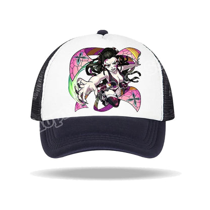 Kids Adults Baseball Caps Demon Slayer Infinity Castle Anime Character Print Sun Hat Cartoon Summer Adjustable Pointy Hats Gifts