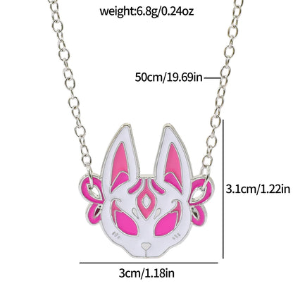 Demon Slayer fox Mask Pendant Necklace, Demon Slayer Pendant Accessory Suitable for Cosplay Accessories