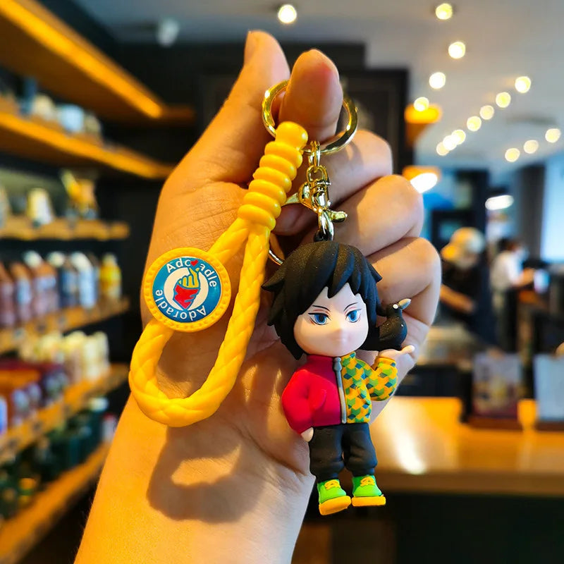 41 Styles Demon Slayer Kimetsu No Yaiba Blade of Ghost Keychain Cute Characters Bag Decor Car Key Chain Ring Fans Gift