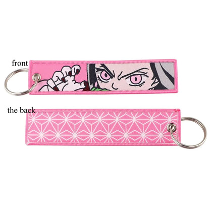 Anime Demon Slayer Blade Weaving Mark Keychain Trendy Fashion Hanging Rope Devil Access Control Pendant Office ID Pendant Gift