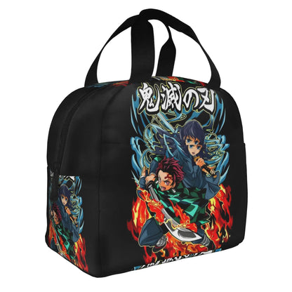 Demon Slayer Manga Anime Resuable Lunch Box for Women Waterproof Kimetsu no Yaiba Thermal Cooler Food Insulated Lunch Bag School