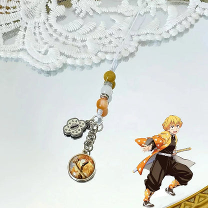 Anime Demon Slayer Periphery Hand Rope Tanjiro Kamado Giyu Tomioka Kyojuro Rengoku 15 styles Keychain Decorations Christmas Gift
