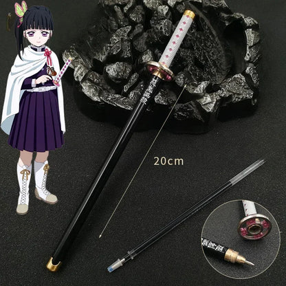 New 17 Styles Japan Anime Demon Slayer Model Gel Pen 0.5mm Black Refill Cosplay Prop Kid Student Gift SlayerWeapon Sword