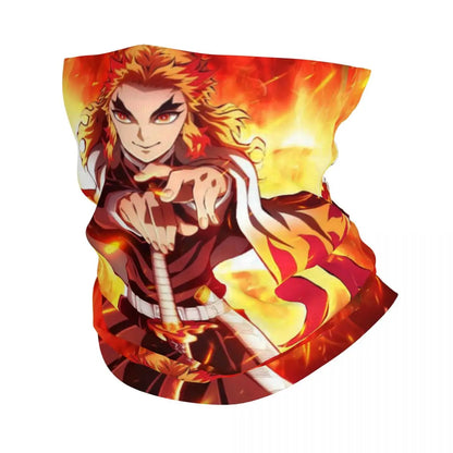 Custom Manga Demon Slayer Bandana Neck Gaiter for Hiking Camping Men Women Wrap Scarf Kimetsu No Yaiba Balaclava Warmer