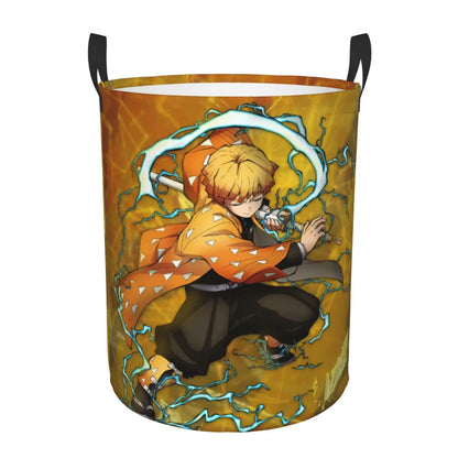 Custom Demon Slayers Anime Laundry Basket Collapsible Kimetsu No Yaiba Toy Clothes Hamper Storage Bin for