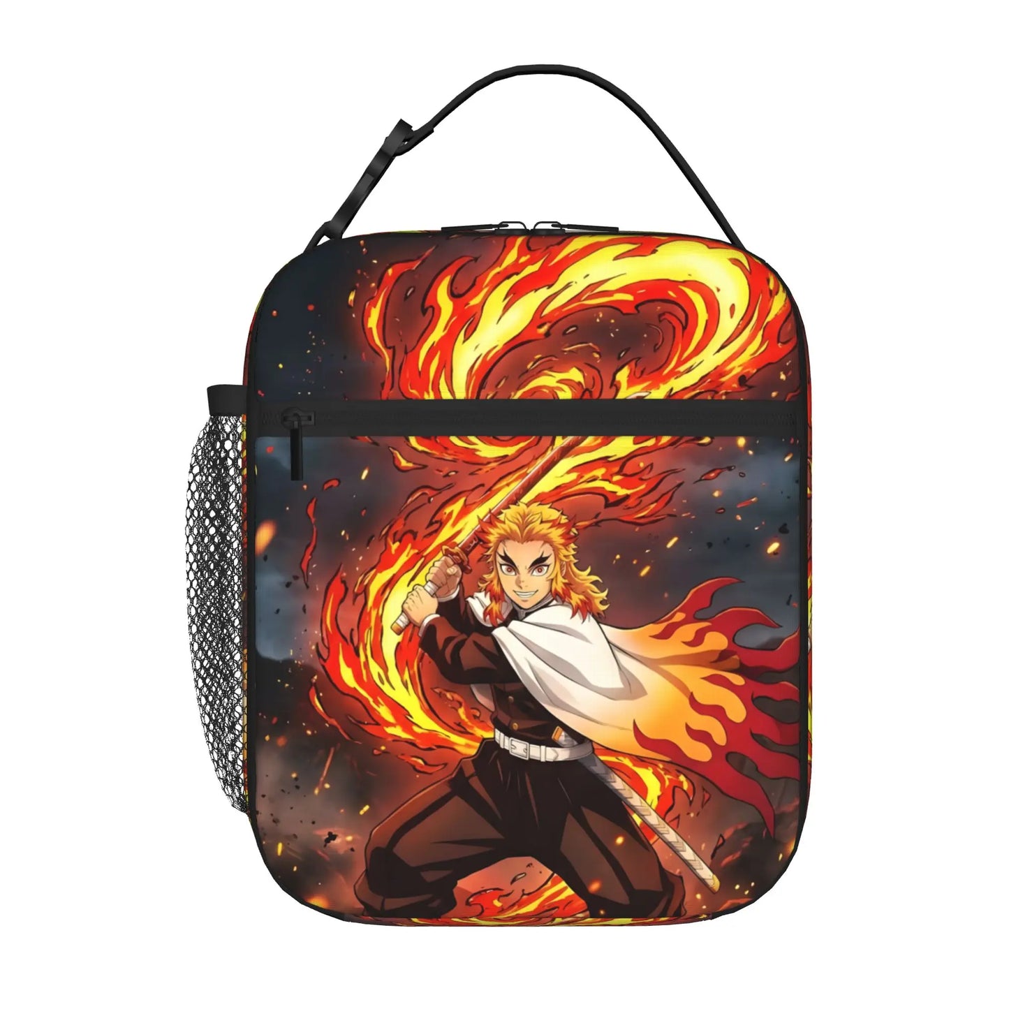 1 Piece Portable Lunch Container Lightning Warrior  Zipper Closure Durable Pocket Demon Slayer  For Lunch Lunch Box Bag