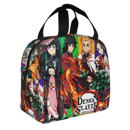 Cherry Nezuko Demon Slayer  Insulated Lunch Bags for Camping Travel Blossoms Sakura Portable Cooler Thermal Bento Box Women Men