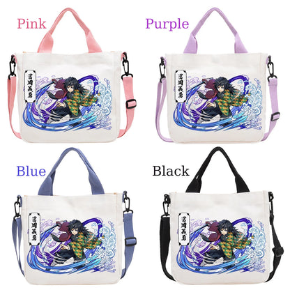 Demon Slayer Kamado Nezuko Tanjirou Anime Cartoon Crossbody Bag Commuting Shoulder Bag Canvas Tote Bags Handbag Birthday Gift