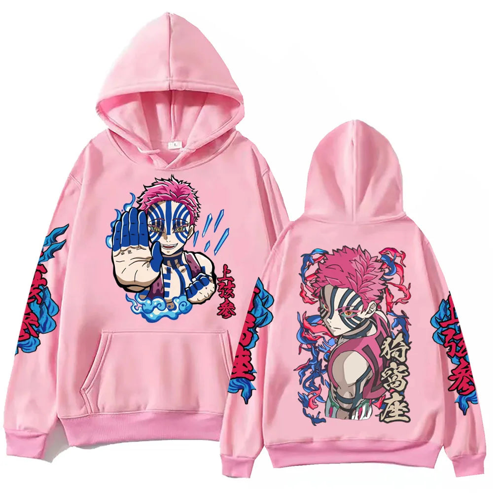 Hot Anime Demon Salyer Akaza Hoodie Harajuku Hip Hop Pullover Tops Sweatshirt Gift
